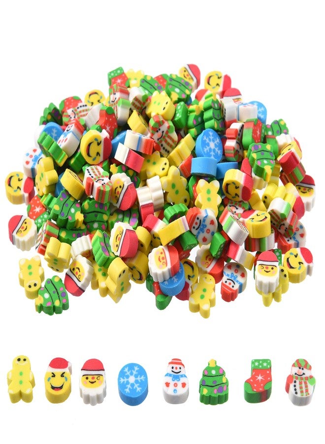 DOMG 330Pcs Mini Christmas Erasers for Kids Bulk, Cute Small Santa Snowflakes Erasers for Stocking Stuffers Goodie Bags Stuffers Classroom Party Favors Holiday Gifts - Image 1